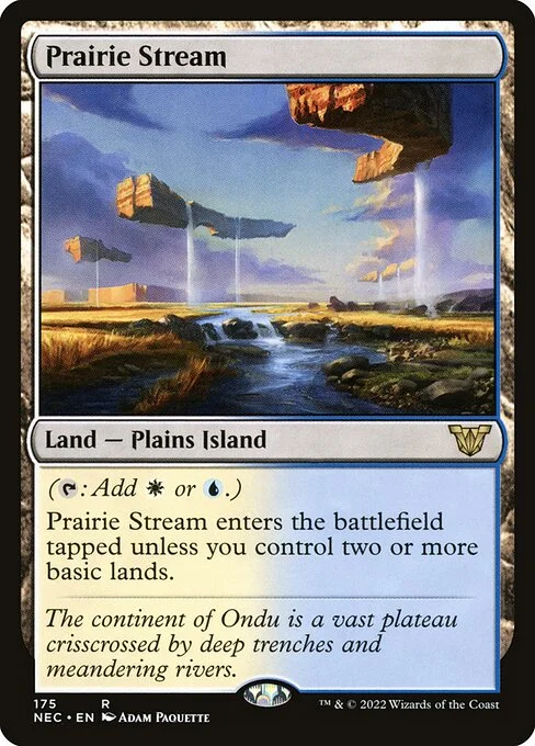 Prairie Stream, carta Magic di tipo Land — Plains Island illustrata da Adam Paquette