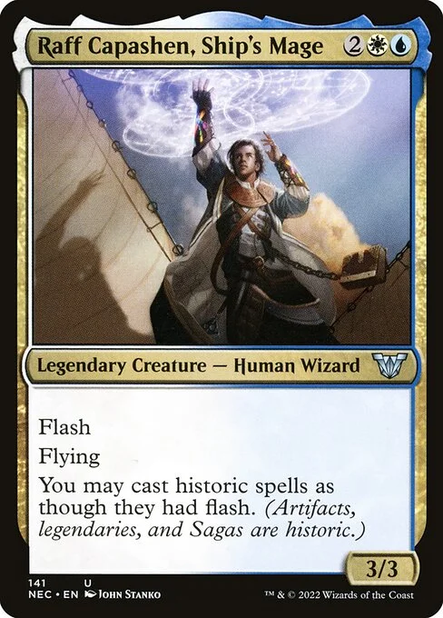 Raff Capashen, Ship's Mage, carta Magic di tipo Legendary Creature — Human Wizard illustrata da John Stanko