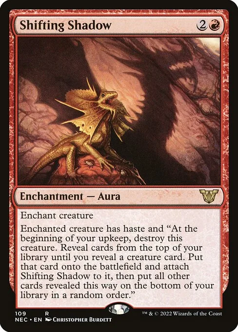Shifting Shadow, carta Magic di tipo Enchantment — Aura illustrata da Christopher Burdett