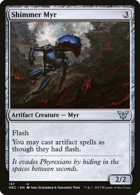 Shimmer Myr, carta Magic di tipo Artifact Creature — Myr illustrata da Jana Schirmer & Johannes Voss