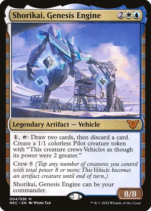 Shorikai, Genesis Engine, carta Magic di tipo Legendary Artifact — Vehicle illustrata da Wisnu Tan