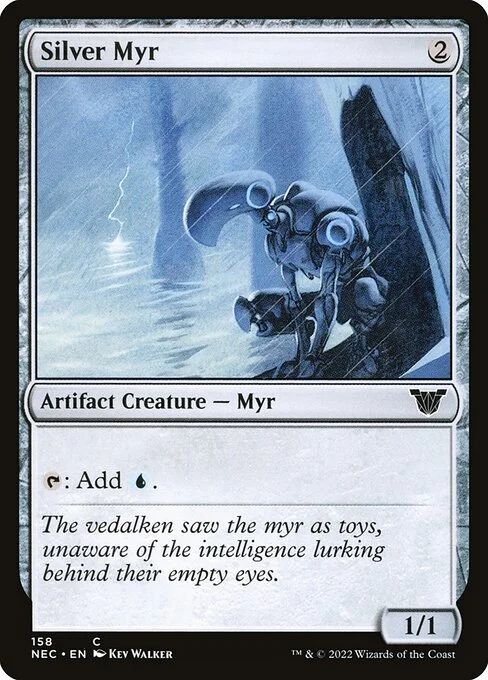 Silver Myr, carta Magic di tipo Artifact Creature — Myr illustrata da Kev Walker