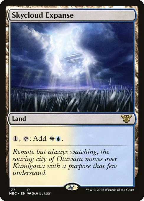 Skycloud Expanse, carta Magic di tipo Land illustrata da Sam Burley