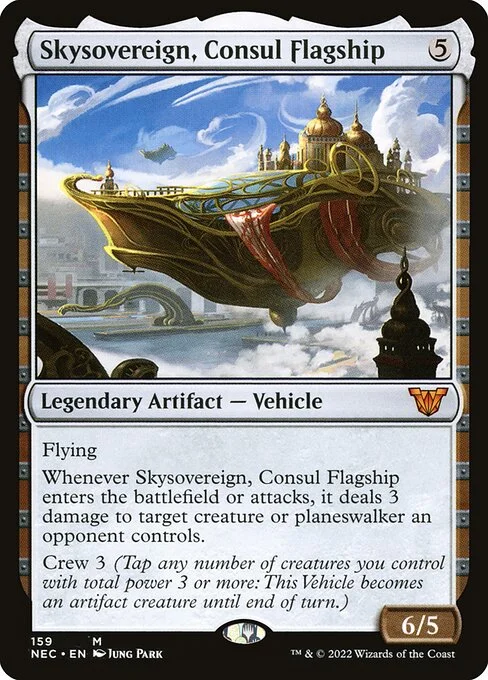 Skysovereign, Consul Flagship, carta Magic di tipo Legendary Artifact — Vehicle illustrata da Jung Park