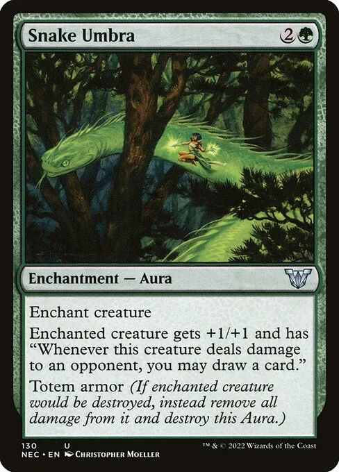 Snake Umbra, carta Magic di tipo Enchantment — Aura illustrata da Christopher Moeller