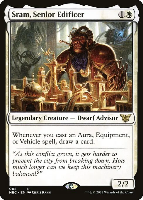 Sram, Senior Edificer, carta Magic di tipo Legendary Creature — Dwarf Advisor illustrata da Chris Rahn