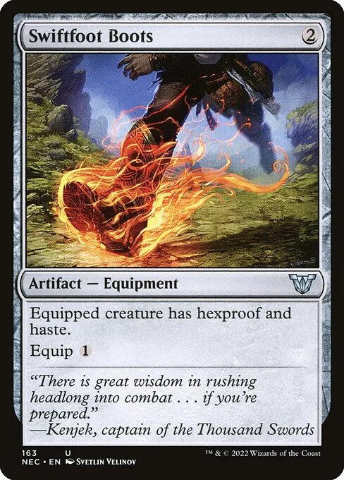 Swiftfoot Boots, carta Magic di tipo Artifact — Equipment illustrata da Svetlin Velinov