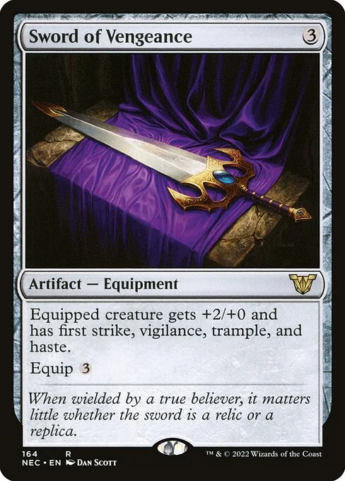 Sword of Vengeance, carta Magic di tipo Artifact — Equipment illustrata da Dan Murayama Scott