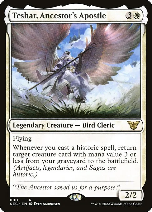 Teshar, Ancestor's Apostle, carta Magic di tipo Legendary Creature — Bird Cleric illustrata da Even Amundsen