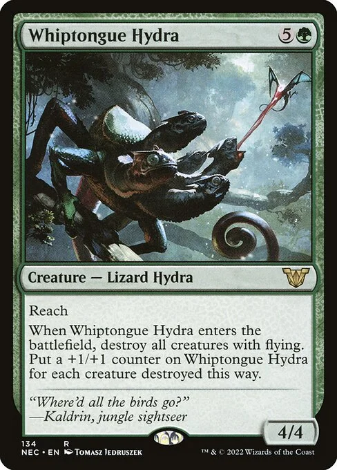 Whiptongue Hydra, carta Magic di tipo Creature — Lizard Hydra illustrata da Tomasz Jedruszek