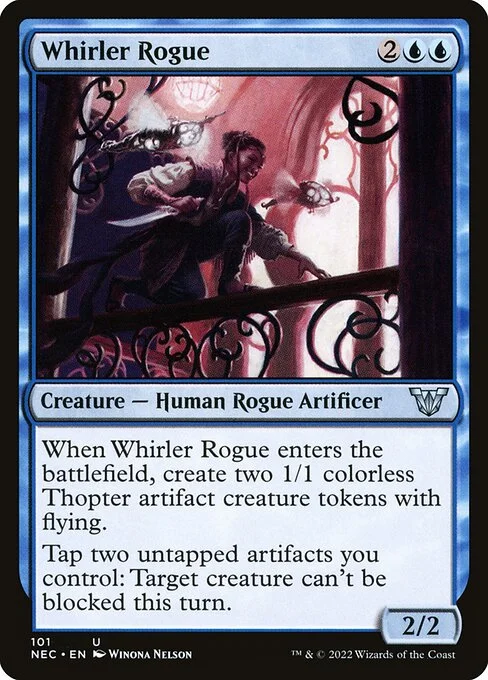 Whirler Rogue, carta Magic di tipo Creature — Human Rogue Artificer illustrata da Winona Nelson
