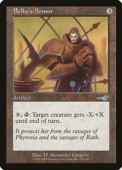 Belbe's Armor, carta Magic di tipo Artifact illustrata da D. Alexander Gregory