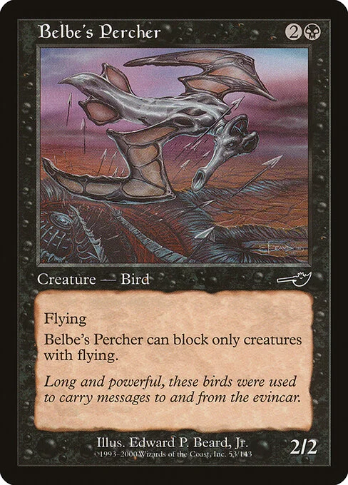 Belbe's Percher, carta Magic di tipo Creature — Bird illustrata da Edward P. Beard, Jr.