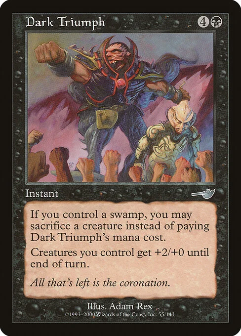 Dark Triumph, carta Magic di tipo Instant illustrata da Adam Rex