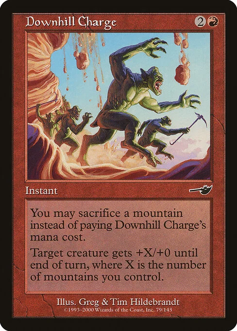 Downhill Charge, carta Magic di tipo Instant illustrata da Greg Hildebrandt & Tim Hildebrandt