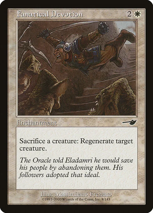 Fanatical Devotion, carta Magic di tipo Enchantment illustrata da Massimiliano Frezzato