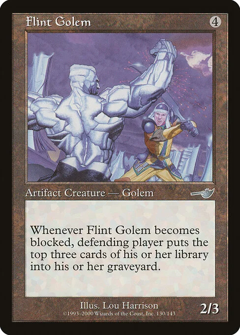 Flint Golem, carta Magic di tipo Artifact Creature — Golem illustrata da Lou Harrison