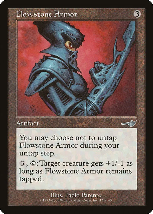 Flowstone Armor, carta Magic di tipo Artifact illustrata da Paolo Parente