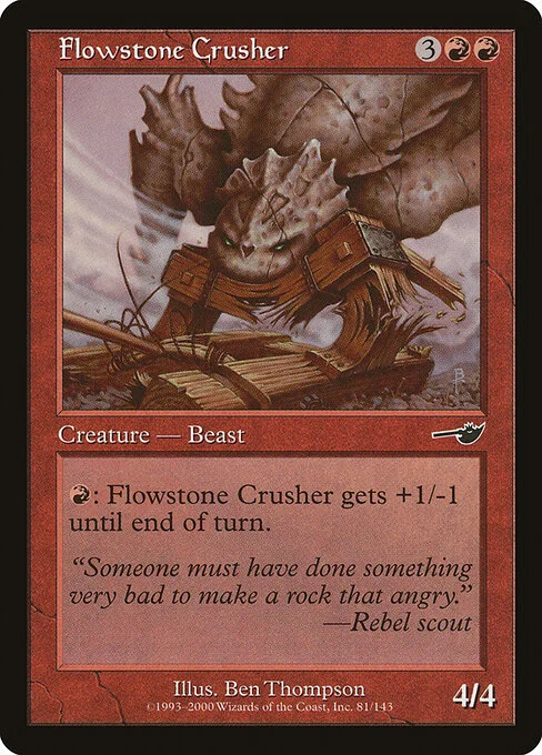 Flowstone Crusher, carta Magic di tipo Creature — Beast illustrata da Ben Thompson