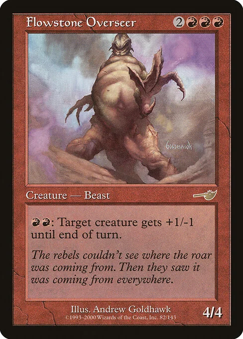Flowstone Overseer, carta Magic di tipo Creature — Beast illustrata da Andrew Goldhawk