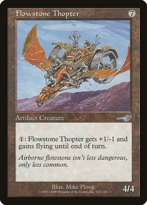 Flowstone Thopter, carta Magic di tipo Artifact Creature — Thopter illustrata da Mike Ploog