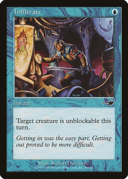 Infiltrate, carta Magic di tipo Instant illustrata da Nelson DeCastro