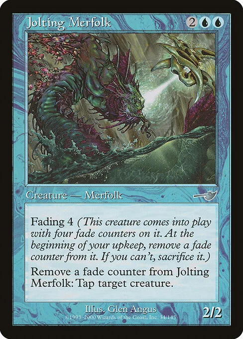 Jolting Merfolk, carta Magic di tipo Creature — Merfolk illustrata da Glen Angus