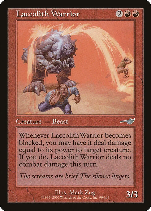 Laccolith Warrior, carta Magic di tipo Creature — Beast Warrior illustrata da Mark Zug