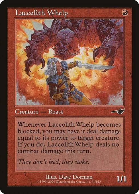 Laccolith Whelp, carta Magic di tipo Creature — Beast illustrata da Dave Dorman