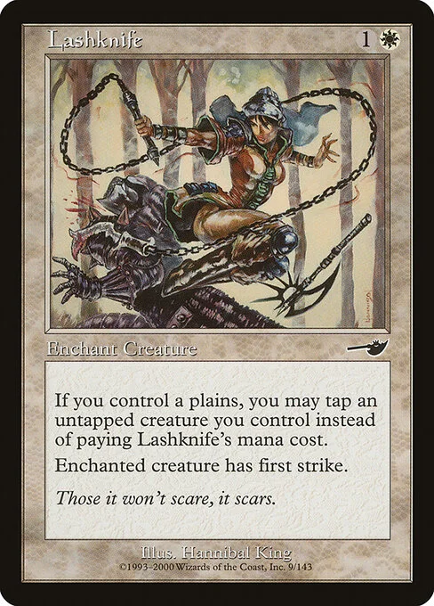 Lashknife, carta Magic di tipo Enchantment — Aura illustrata da Hannibal King