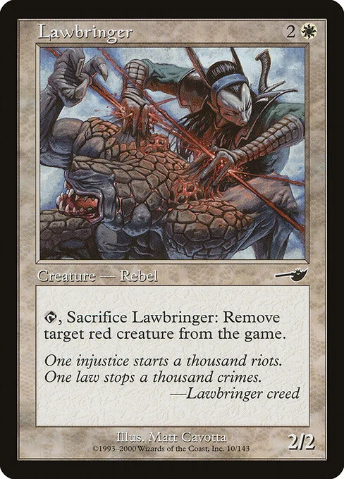 Lawbringer, carta Magic di tipo Creature — Kor Rebel illustrata da Matt Cavotta