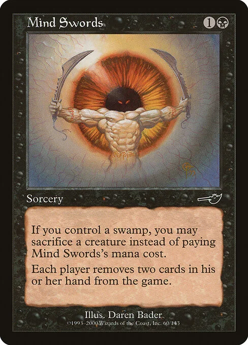 Mind Swords, carta Magic di tipo Sorcery illustrata da Daren Bader