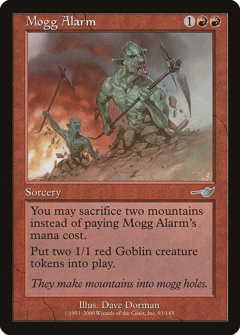 Mogg Alarm, carta Magic di tipo Sorcery illustrata da Dave Dorman