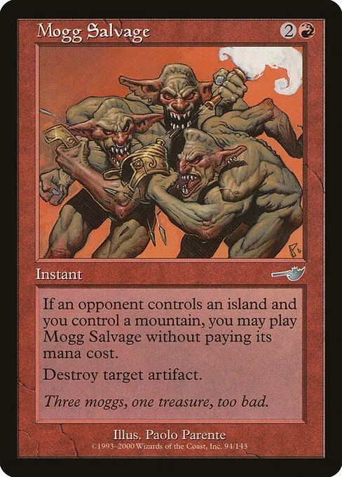 Mogg Salvage, carta Magic di tipo Instant illustrata da Paolo Parente