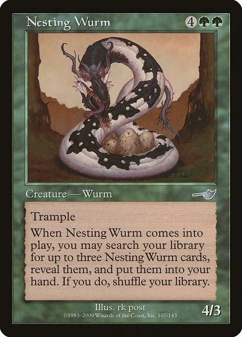 Nesting Wurm, carta Magic di tipo Creature — Wurm illustrata da rk post