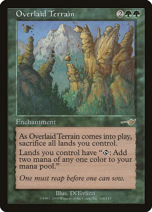 Overlaid Terrain, carta Magic di tipo Enchantment illustrata da DiTerlizzi
