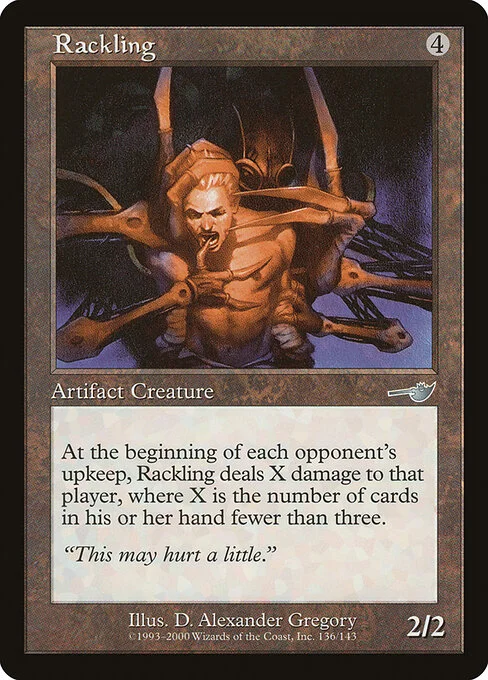 Rackling, carta Magic di tipo Artifact Creature — Phyrexian Construct illustrata da D. Alexander Gregory