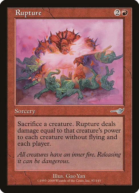 Rupture, carta Magic di tipo Sorcery illustrata da Gao Yan