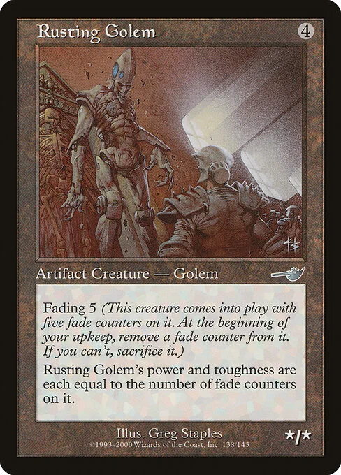 Rusting Golem, carta Magic di tipo Artifact Creature — Golem illustrata da Greg Staples