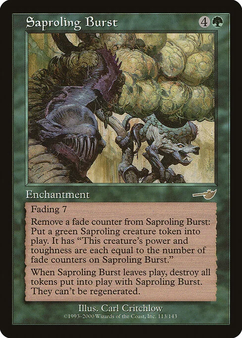 Saproling Burst, carta Magic di tipo Enchantment illustrata da Carl Critchlow