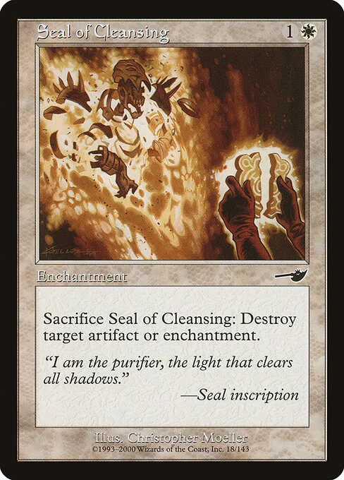 Seal of Cleansing, carta Magic di tipo Enchantment illustrata da Christopher Moeller