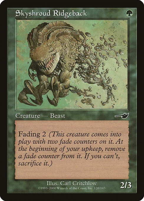 Skyshroud Ridgeback, carta Magic di tipo Creature — Beast illustrata da Carl Critchlow
