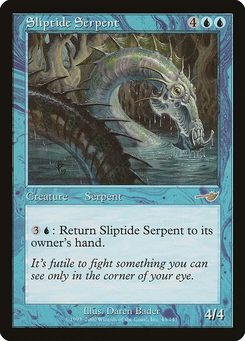 Sliptide Serpent, carta Magic di tipo Creature — Serpent illustrata da Daren Bader