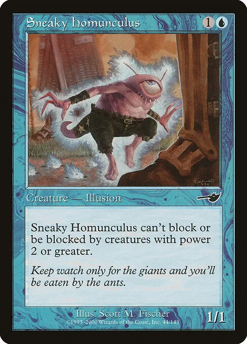Sneaky Homunculus, carta Magic di tipo Creature — Homunculus Illusion illustrata da Scott M. Fischer