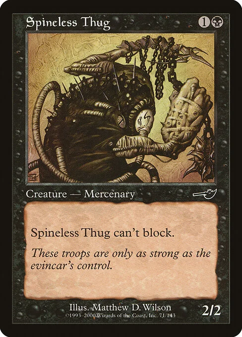 Spineless Thug, carta Magic di tipo Creature — Phyrexian Zombie Mercenary illustrata da Matthew D. Wilson