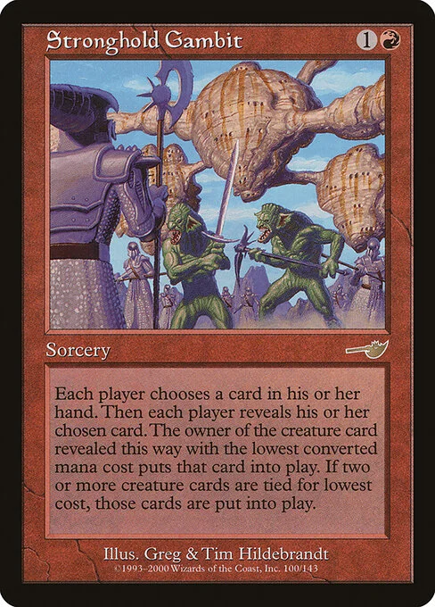 Stronghold Gambit, carta Magic di tipo Sorcery illustrata da Greg Hildebrandt & Tim Hildebrandt
