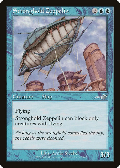 Stronghold Zeppelin, carta Magic di tipo Creature — Human illustrata da Arnie Swekel