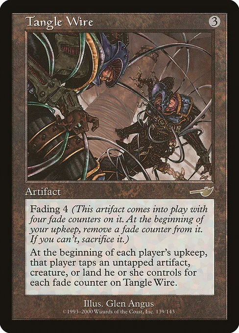 Tangle Wire, carta Magic di tipo Artifact illustrata da Glen Angus