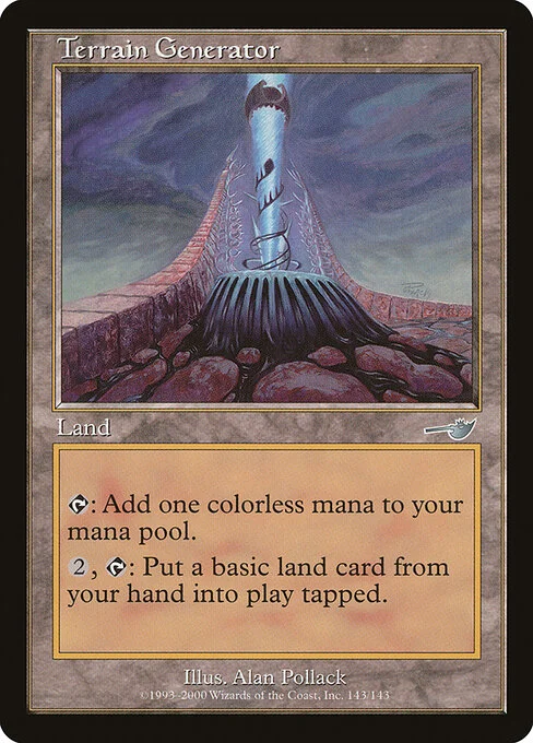 Terrain Generator, carta Magic di tipo Land illustrata da Alan Pollack