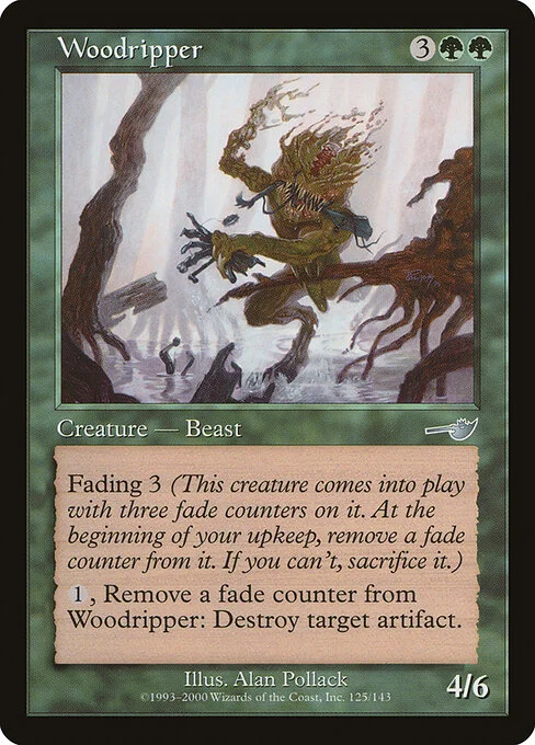 Woodripper, carta Magic di tipo Creature — Beast illustrata da Alan Pollack